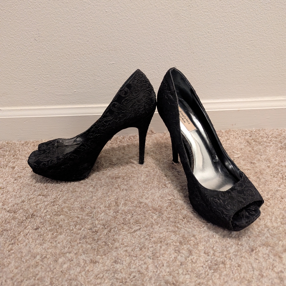 Elegant Black Peep-Toe Heels